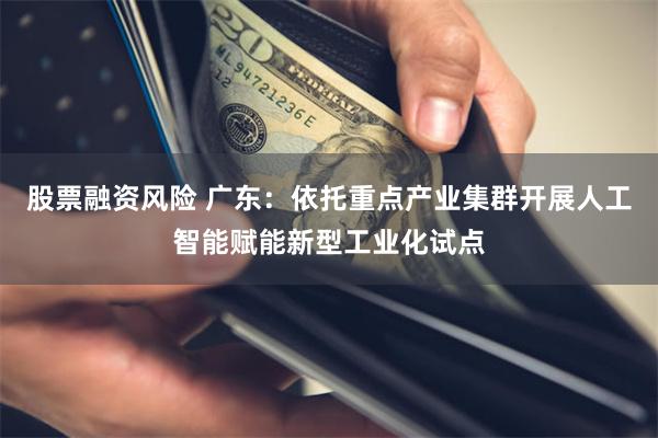 股票融资风险 广东：依托重点产业集群开展人工智能赋能新型工业化试点